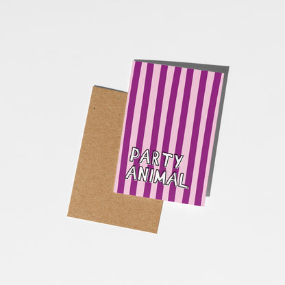 Party Animal Birthday Card, Funny Birthday Card, Happy Birthday Card - PulpKo
