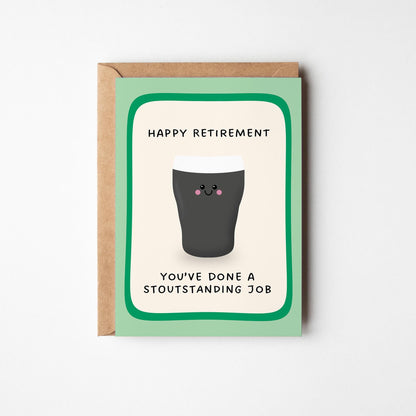 Retirement Congratulations Card, Funny Irish Card, Pint Retirement Card - PulpKo