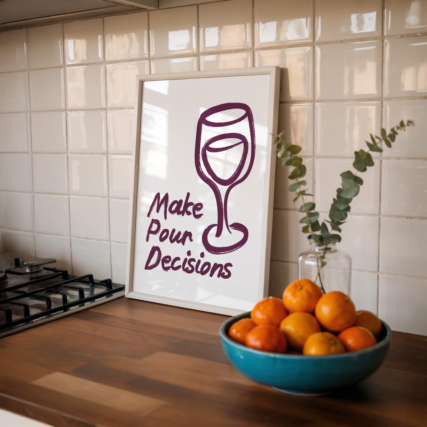 Make Pour Decisions Wall Art Print, Hand Drawn Kitchen Wall Art - PulpKo