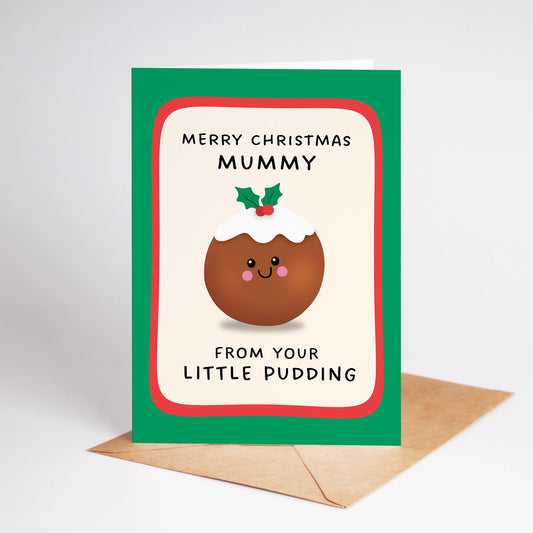 Christmas Card for Mum, Christmas Card from Child, Cute Mummy Christmas Card, Merry Christmas Mum, Christmas Card for Mummy - PulpKo