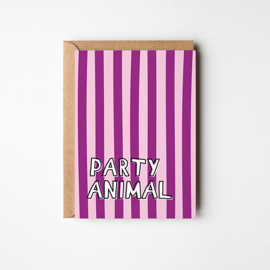 Party Animal Birthday Card, Funny Birthday Card, Happy Birthday Card - PulpKo