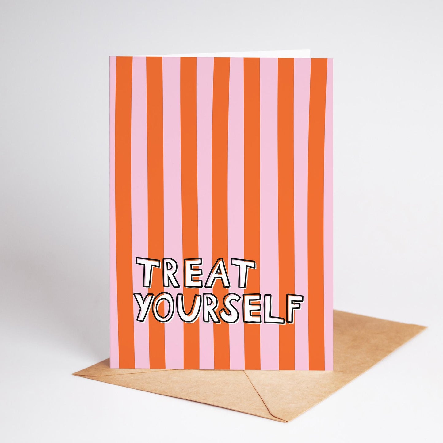 Treat Yourself Greeting Card, Motivational, Positive, Just Because, Fun Greeting Card - PulpKo