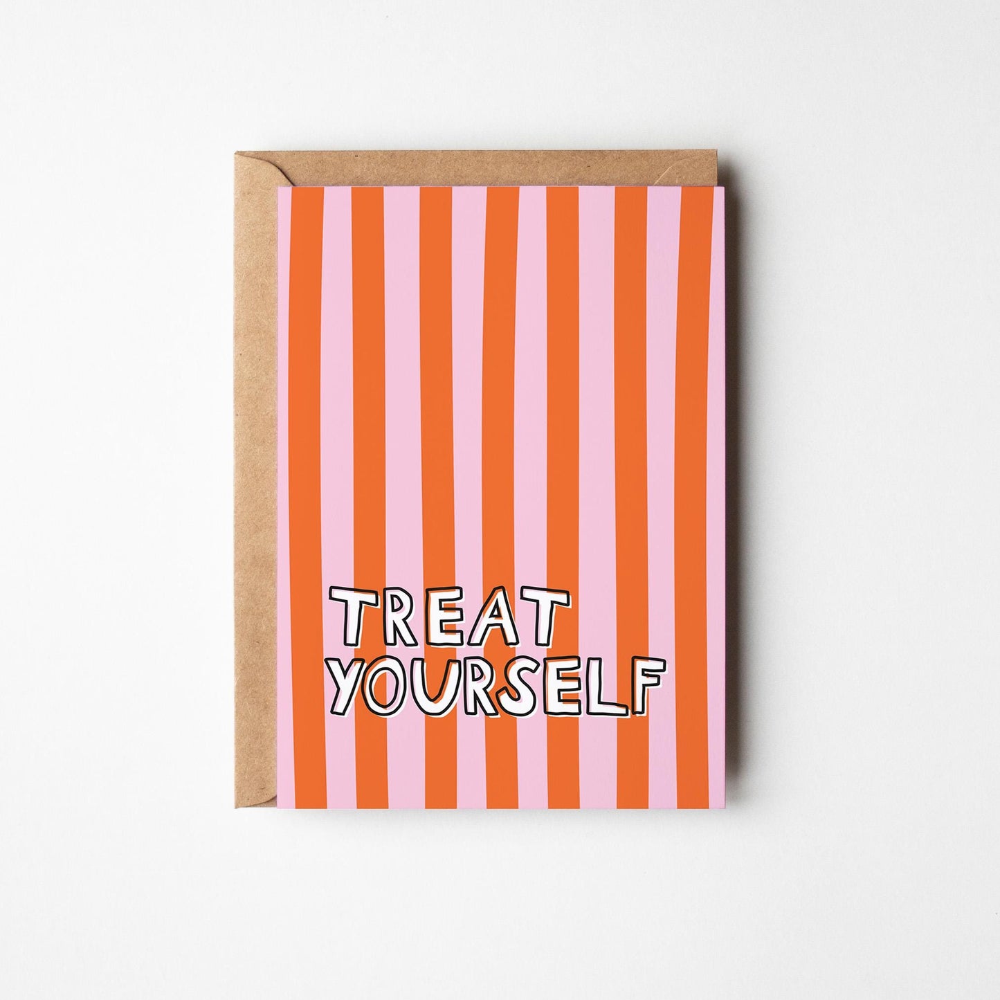 Treat Yourself Greeting Card, Motivational, Positive, Just Because, Fun Greeting Card - PulpKo