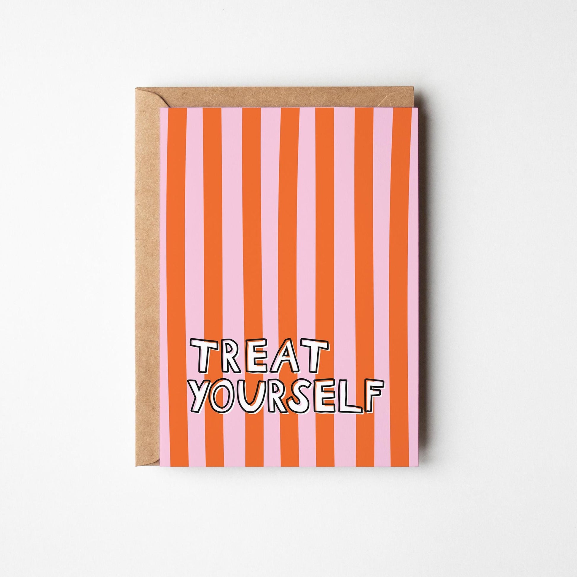 Treat Yourself Greeting Card, Motivational, Positive, Just Because, Fun Greeting Card - PulpKo