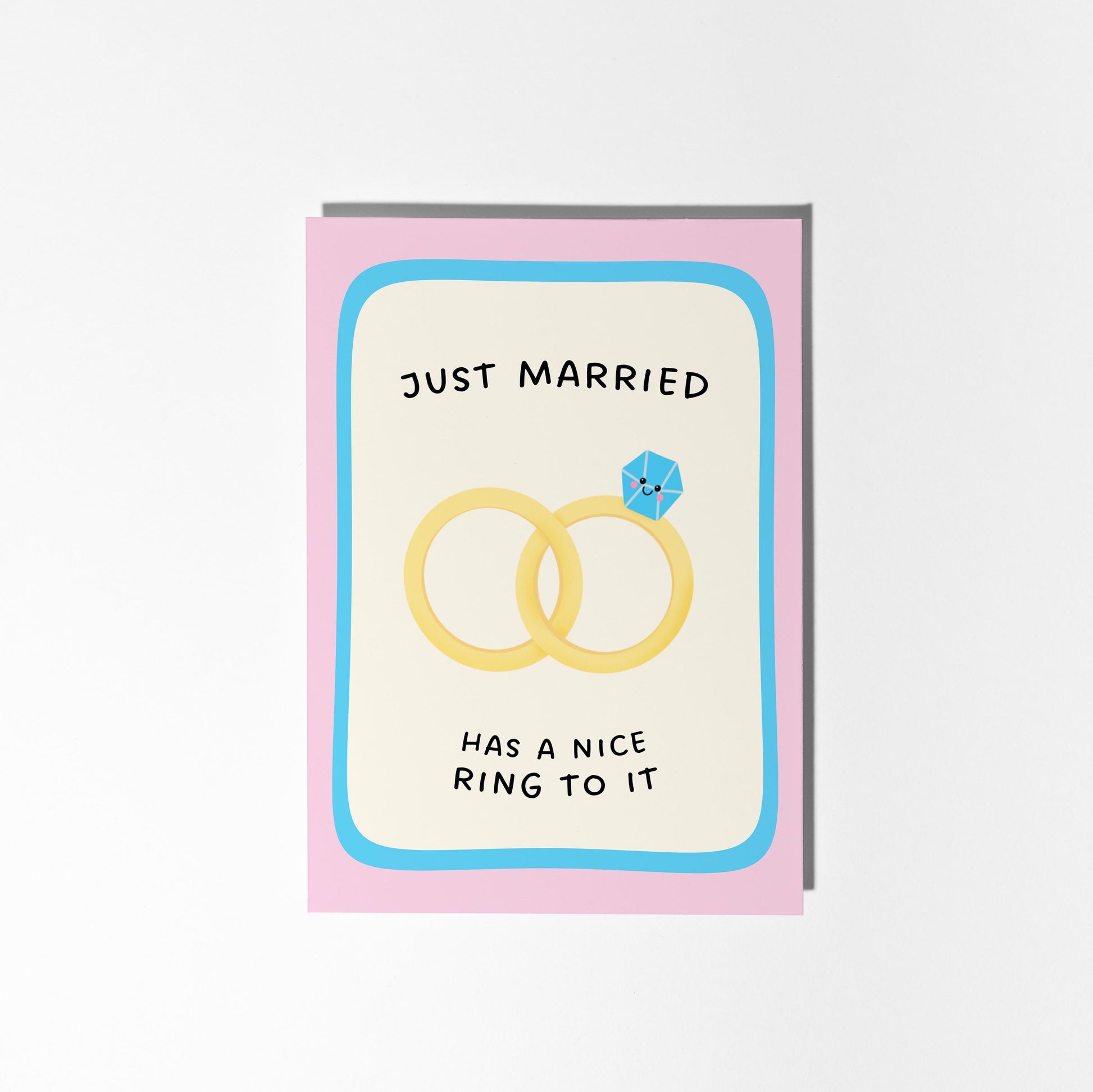 Just Married Card, Congratulations Wedding Card, Newlyweds Ring Card - PulpKo