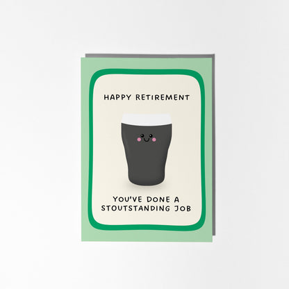 Retirement Congratulations Card, Funny Irish Card, Pint Retirement Card - PulpKo