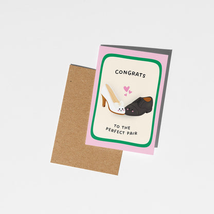 Congratulations Wedding Card, Bride and Groom Card, Cute Wedding Card - PulpKo