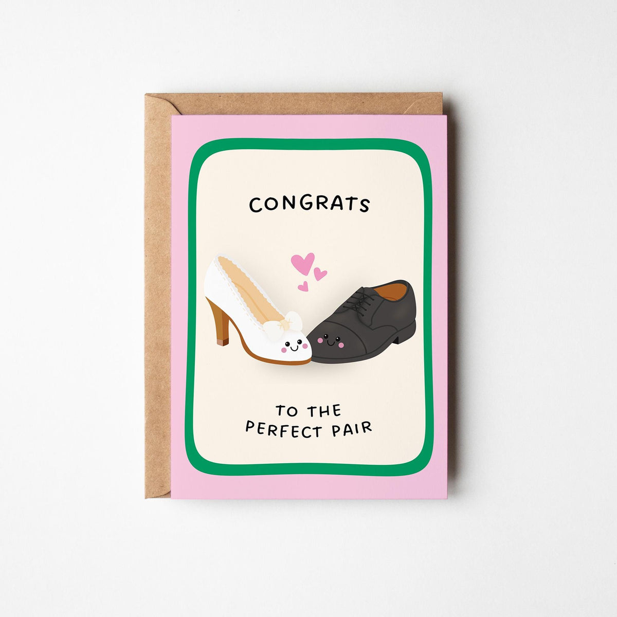 Congratulations Wedding Card, Bride and Groom Card, Cute Wedding Card - PulpKo