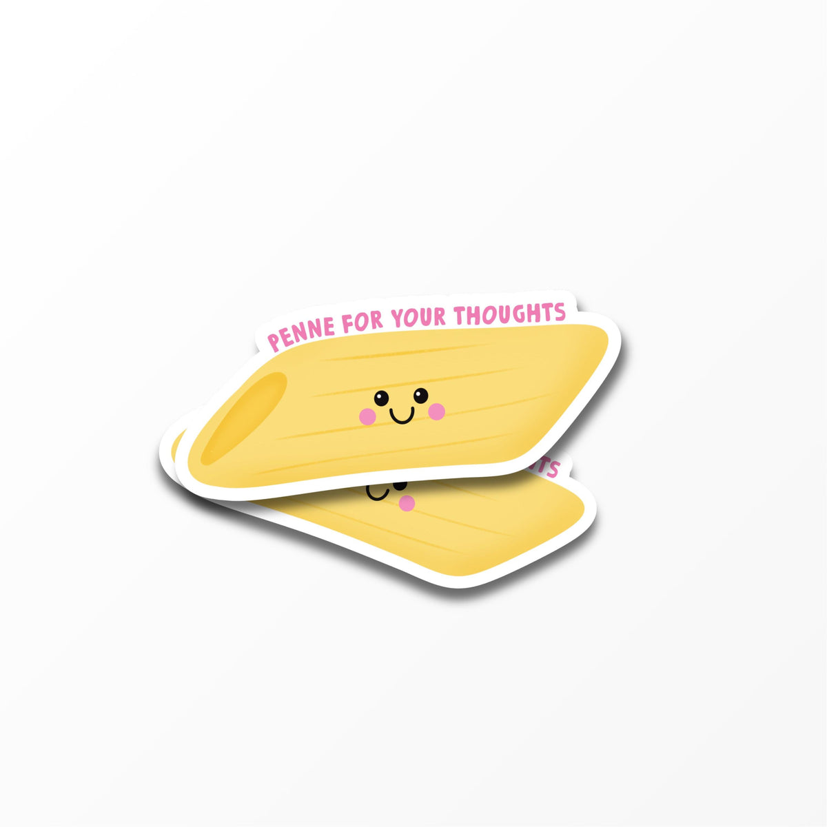 Penne For Your Thoughts Sticker, Funny Pasta Sticker, Food Pun Sticker - PulpKo