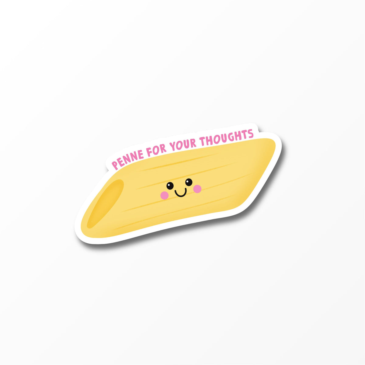 Penne For Your Thoughts Sticker, Funny Pasta Sticker, Food Pun Sticker - PulpKo