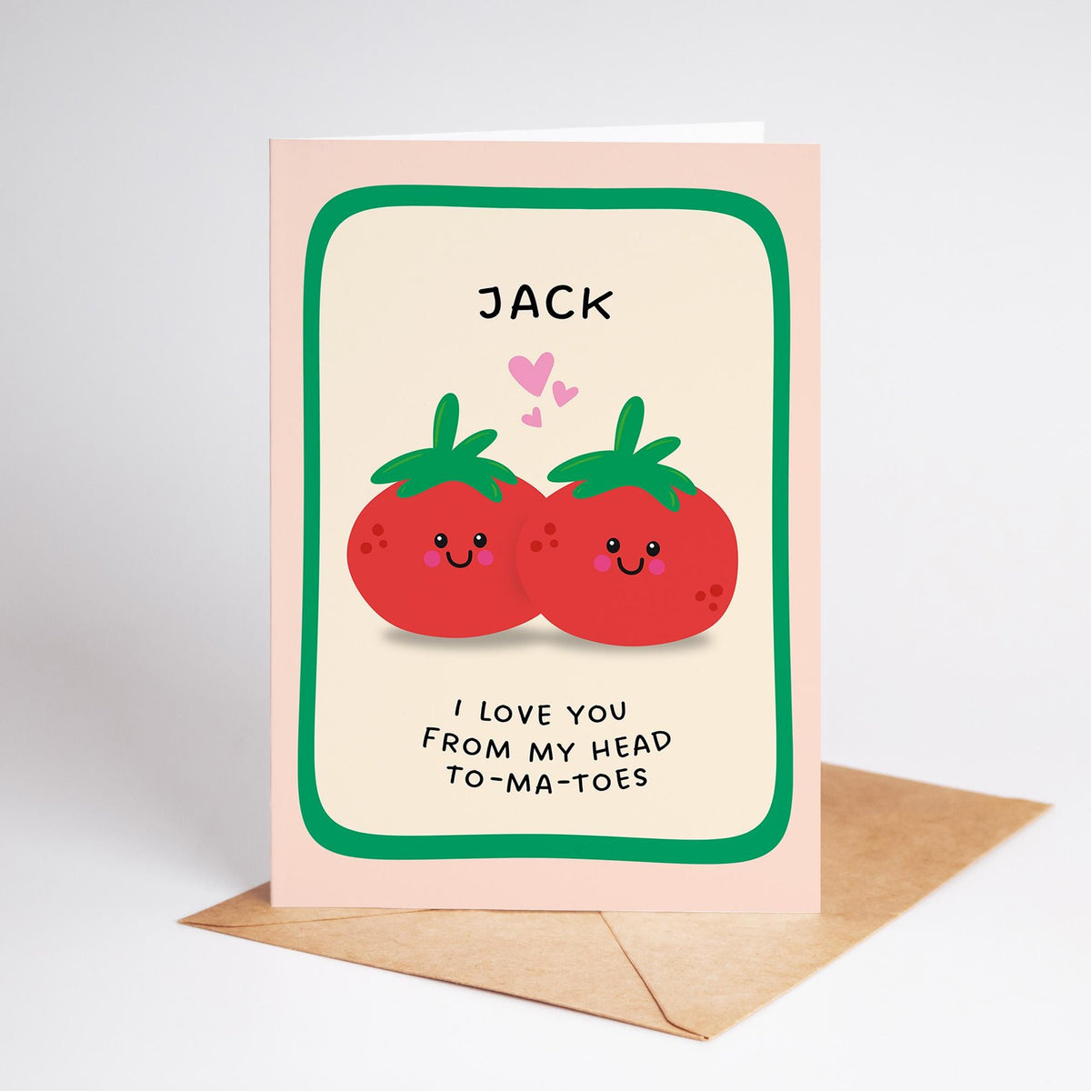 Personalised Love Card, Funny Anniversary Card, Tomato Pun Card - PulpKo