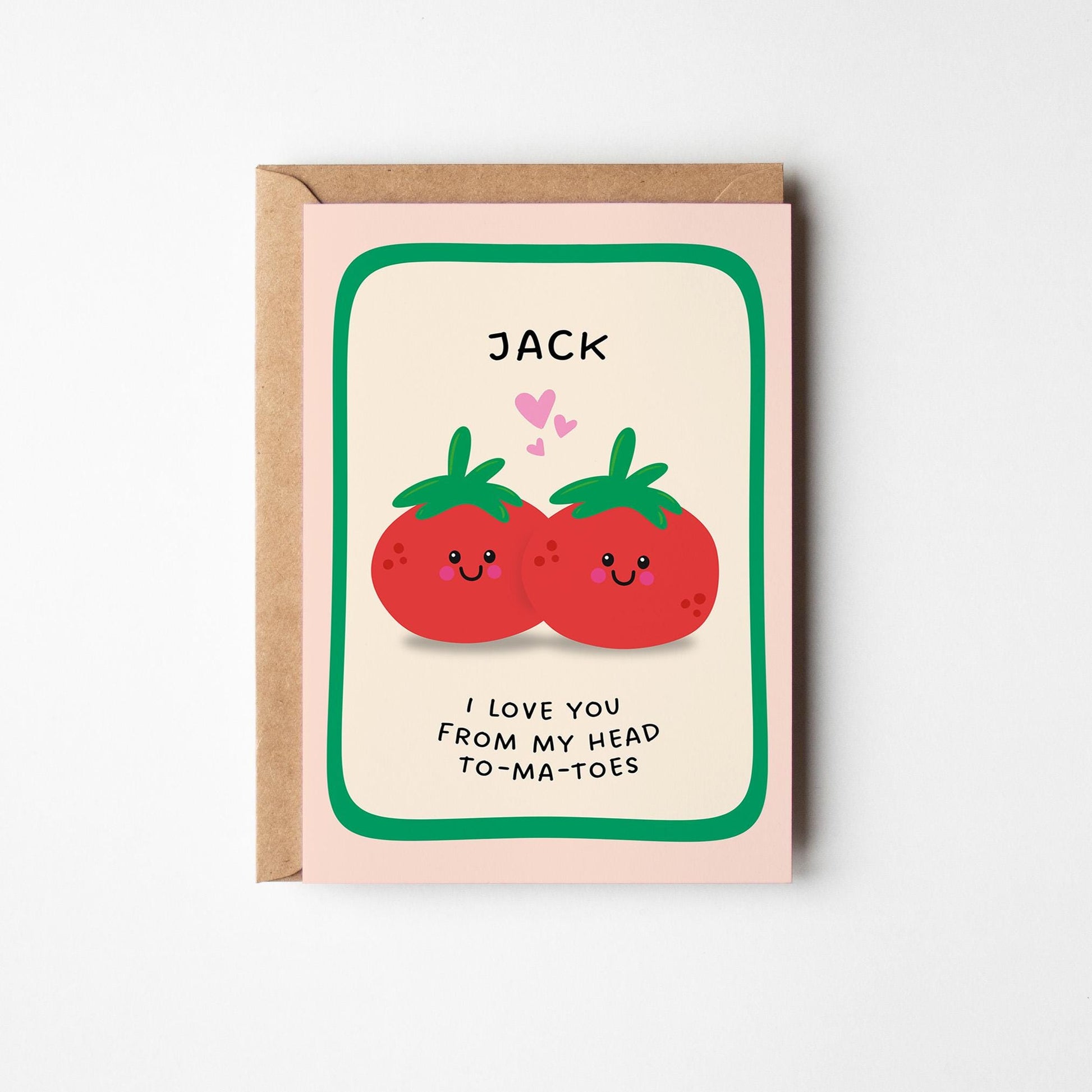Personalised Love Card, Funny Anniversary Card, Tomato Pun Card - PulpKo
