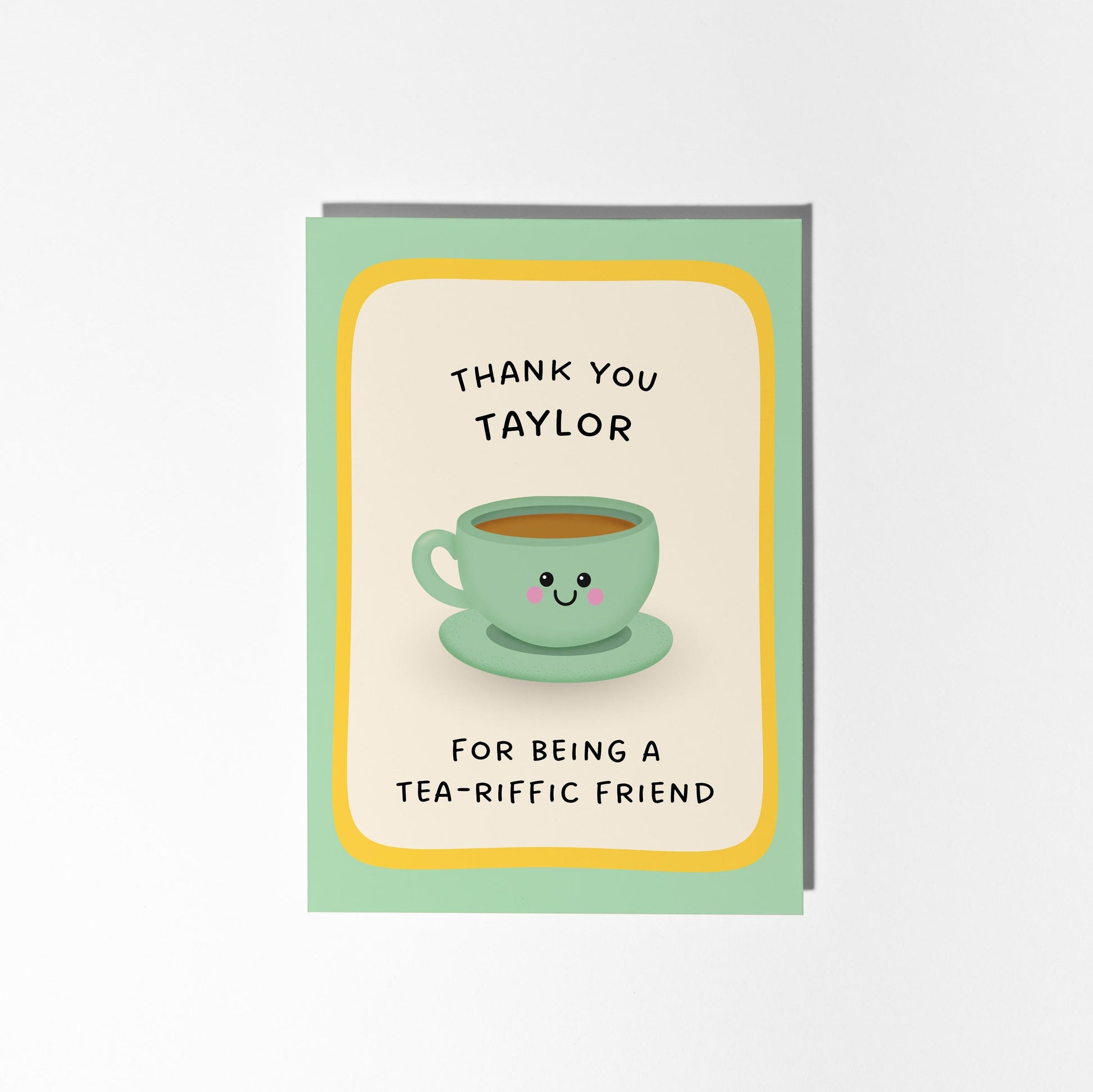 Personalised Thank You Card for Friend, Custom Tea Pun Thank You Card - PulpKo