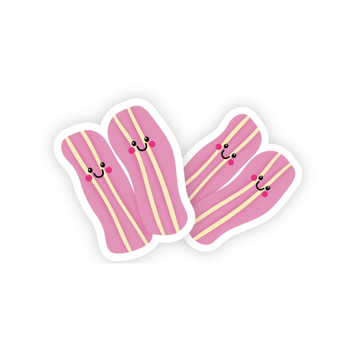 Cute Bacon Sticker, Kawaii Food Vinyl Sticker, Breakfast Stickers, Laptop Water Bottle Sticker - PulpKo