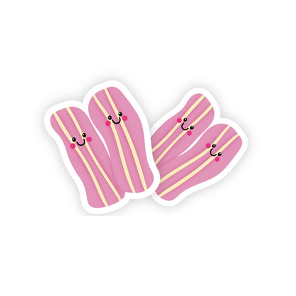 Cute Bacon Sticker, Kawaii Food Vinyl Sticker, Breakfast Stickers, Laptop Water Bottle Sticker - PulpKo