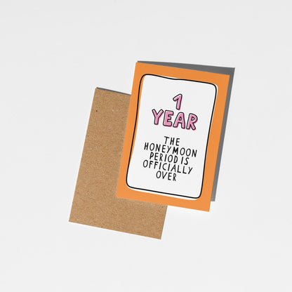 1st Anniversary Card, Funny First Anniversary Card, 1 Year Anniversary Card, Husband Wife Anniversary, Funny Couple Card - PulpKo