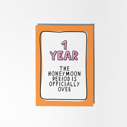 1st Anniversary Card, Funny First Anniversary Card, 1 Year Anniversary Card, Husband Wife Anniversary, Funny Couple Card - PulpKo