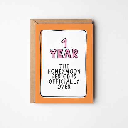 1st Anniversary Card, Funny First Anniversary Card, 1 Year Anniversary Card, Husband Wife Anniversary, Funny Couple Card - PulpKo