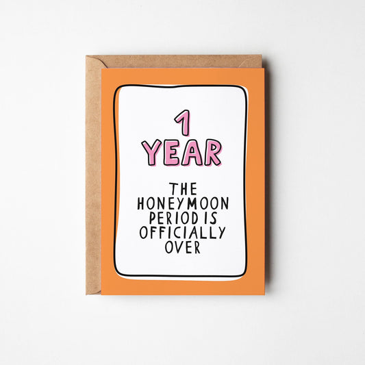 1st Anniversary Card, Funny First Anniversary Card, 1 Year Anniversary Card, Husband Wife Anniversary, Funny Couple Card - PulpKo
