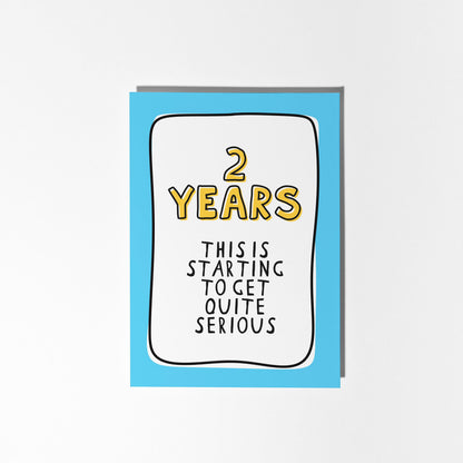 2nd Anniversary Card, Funny Second Anniversary Card, 2 Year Anniversary Card, Card for Husband Wife Partner, Funny Couple Card - PulpKo