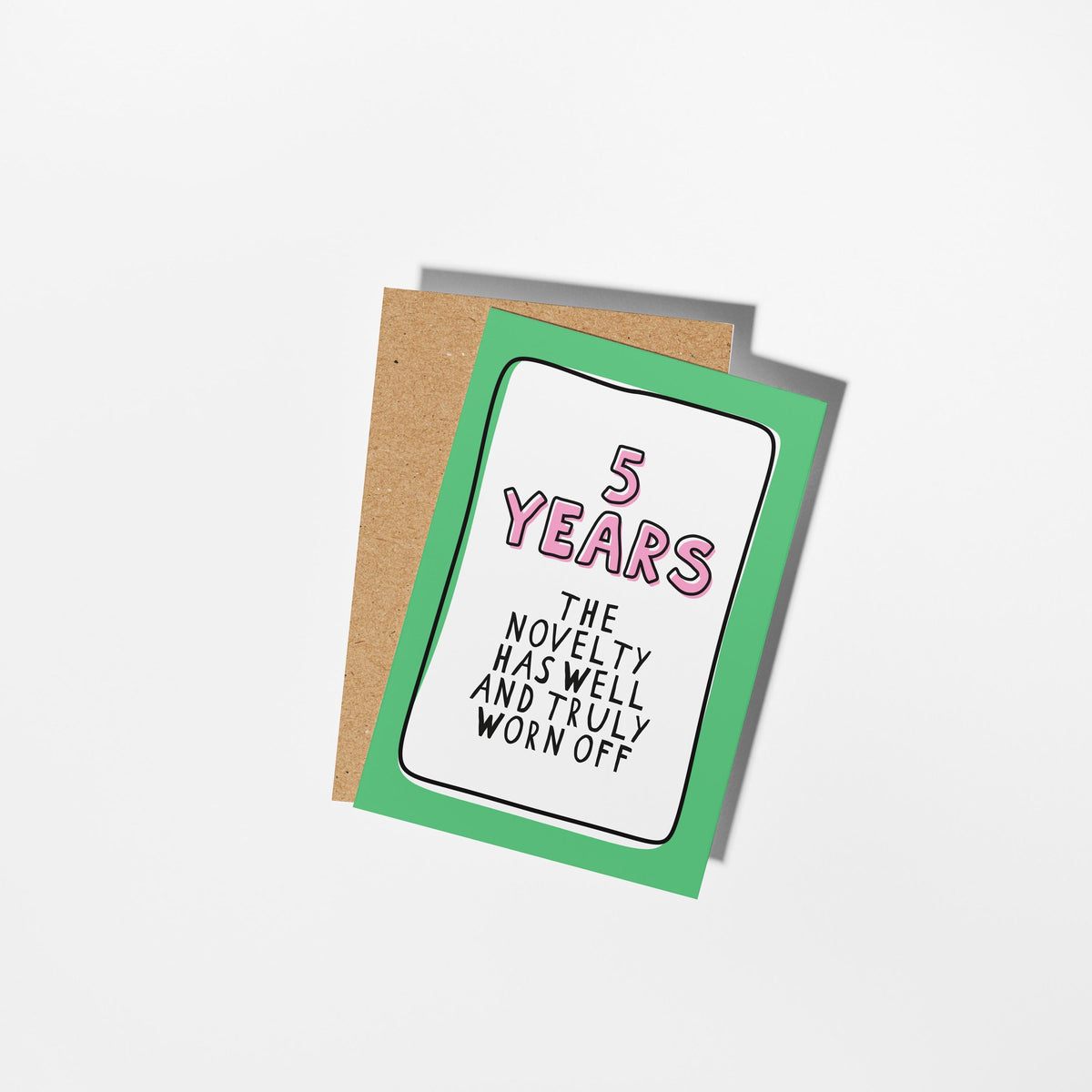 5th Anniversary Card, Funny 5 Year Anniversary Card, Fifth Anniversary Card, Card for Husband Wife Partner, Funny Couple Card - PulpKo