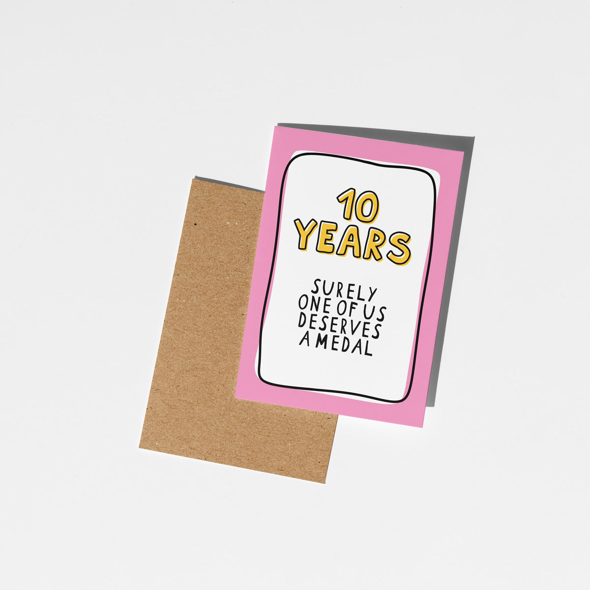 10th Anniversary Card, Funny 10 Year Anniversary Card, Tenth Anniversary Card, Card for Husband Wife Partner, Funny Couple Card - PulpKo