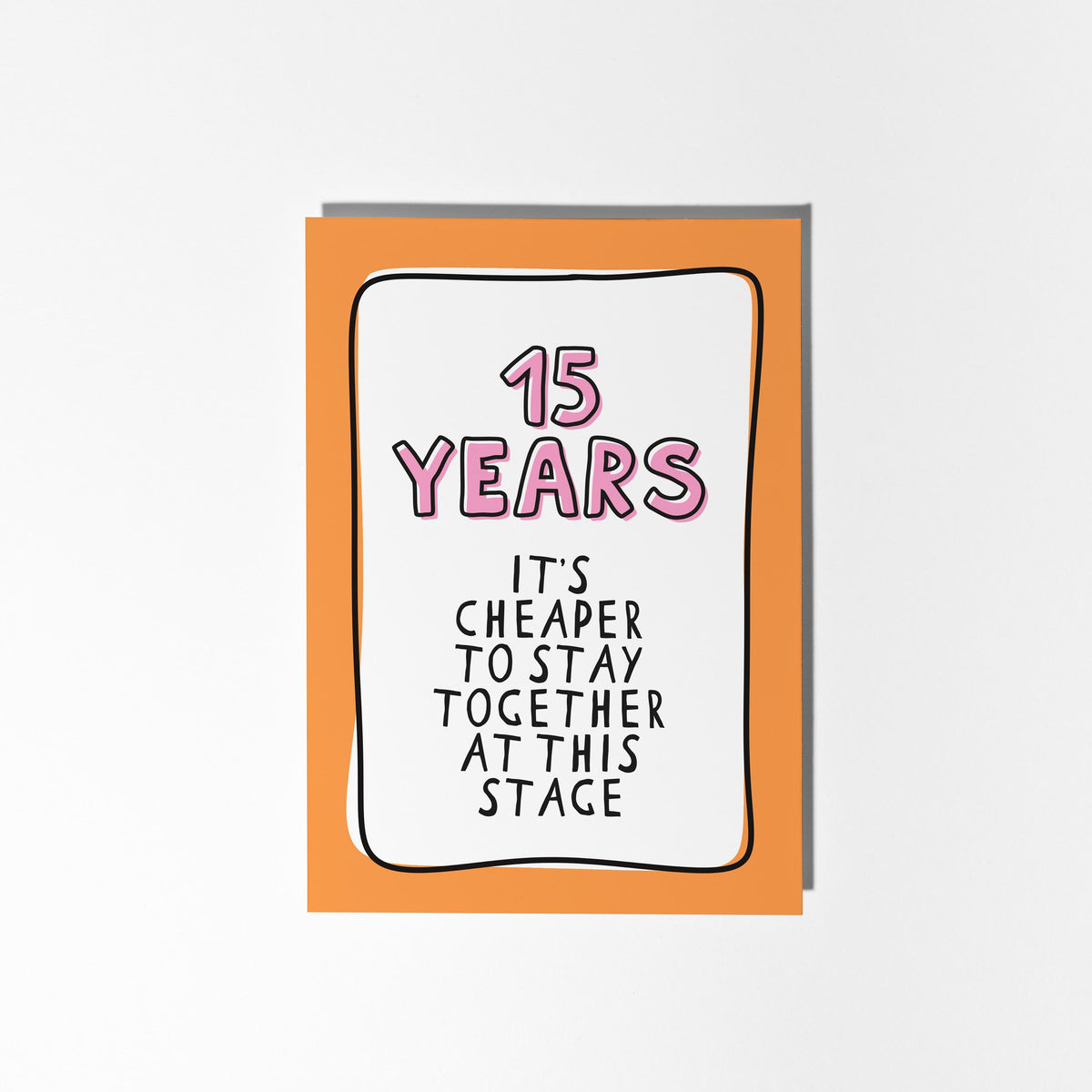 15th Anniversary Card, Funny 15 Year Anniversary Card, Fifteenth Anniversary Card, Card for Husband Wife Partner, Funny Couple Card - PulpKo