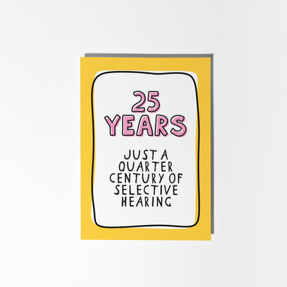 25th Anniversary Card, Funny 25 Year Anniversary Card, 25 Years Together Card, Silver Wedding Anniversary, Card for Husband Wife Partner - PulpKo