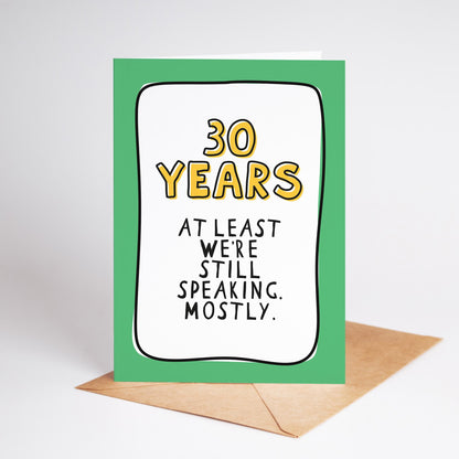 30th Anniversary Card, Funny 30 Year Anniversary Card, 30 Years Together Card, Pearl Wedding Anniversary, Card for Husband Wife Partner - PulpKo