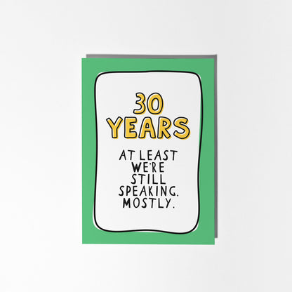 30th Anniversary Card, Funny 30 Year Anniversary Card, 30 Years Together Card, Pearl Wedding Anniversary, Card for Husband Wife Partner - PulpKo