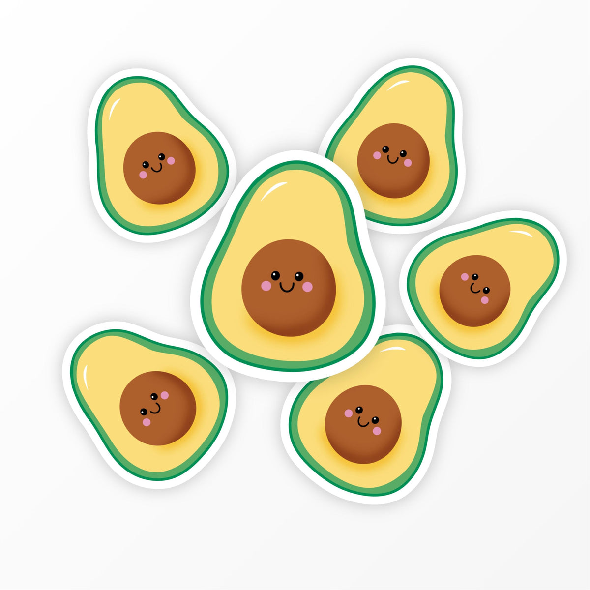 Cute Avocado Sticker, Cute Food Sticker, Laptop Sticker, Water Bottle Sticker, Gift for Food Lovers - PulpKo