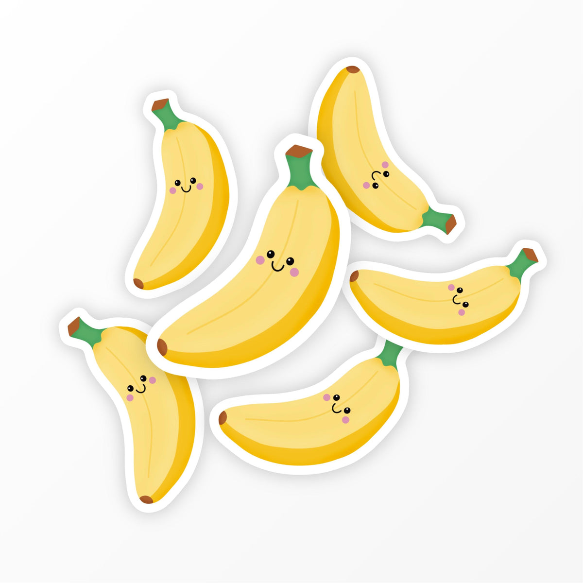 Cute Banana Sticker, Kawaii Fruit Vinyl Sticker, Fruit Stickers, Laptop Water Bottle Sticker - PulpKo