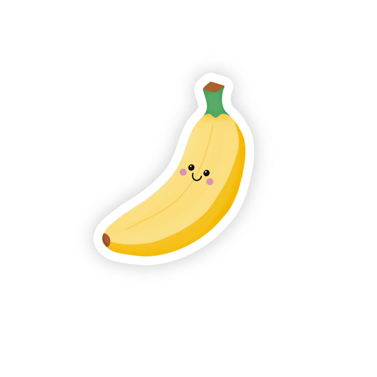 Cute Banana Sticker, Kawaii Fruit Vinyl Sticker, Fruit Stickers, Laptop Water Bottle Sticker - PulpKo
