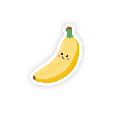 Cute Banana Sticker, Kawaii Fruit Vinyl Sticker, Fruit Stickers, Laptop Water Bottle Sticker - PulpKo