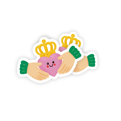 Irish Claddagh Ring Sticker, Irish Sticker, Cute Vinyl Stickers - PulpKo