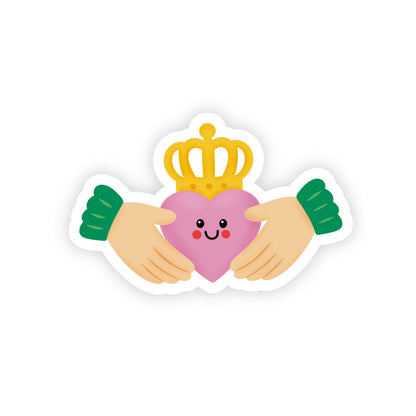 Irish Claddagh Ring Sticker, Irish Sticker, Cute Vinyl Stickers - PulpKo