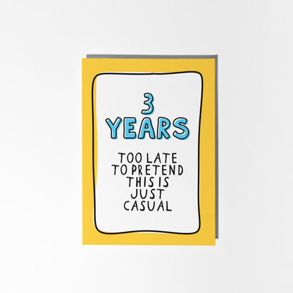3rd Anniversary Card, Funny Third Anniversary Card, 3 Year Anniversary Card, Card for Husband Wife Partner, Funny Couple Card - PulpKo