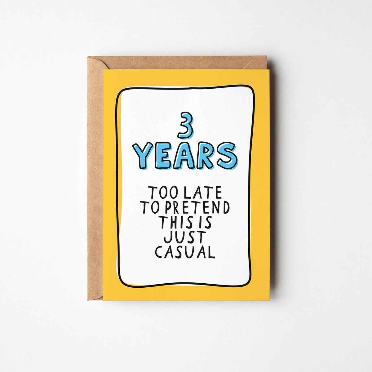 3rd Anniversary Card, Funny Third Anniversary Card, 3 Year Anniversary Card, Card for Husband Wife Partner, Funny Couple Card - PulpKo