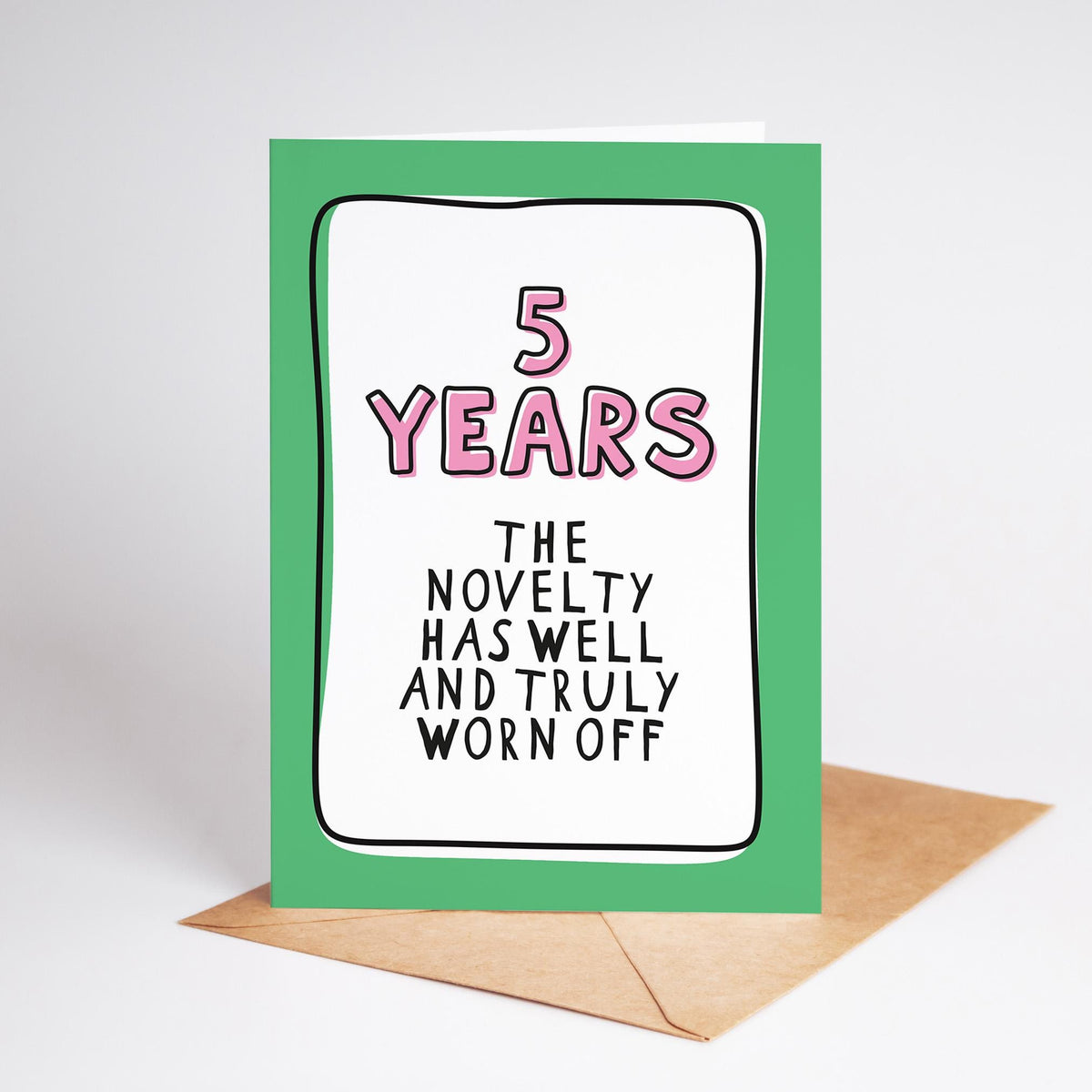 5th Anniversary Card, Funny 5 Year Anniversary Card, Fifth Anniversary Card, Card for Husband Wife Partner, Funny Couple Card - PulpKo