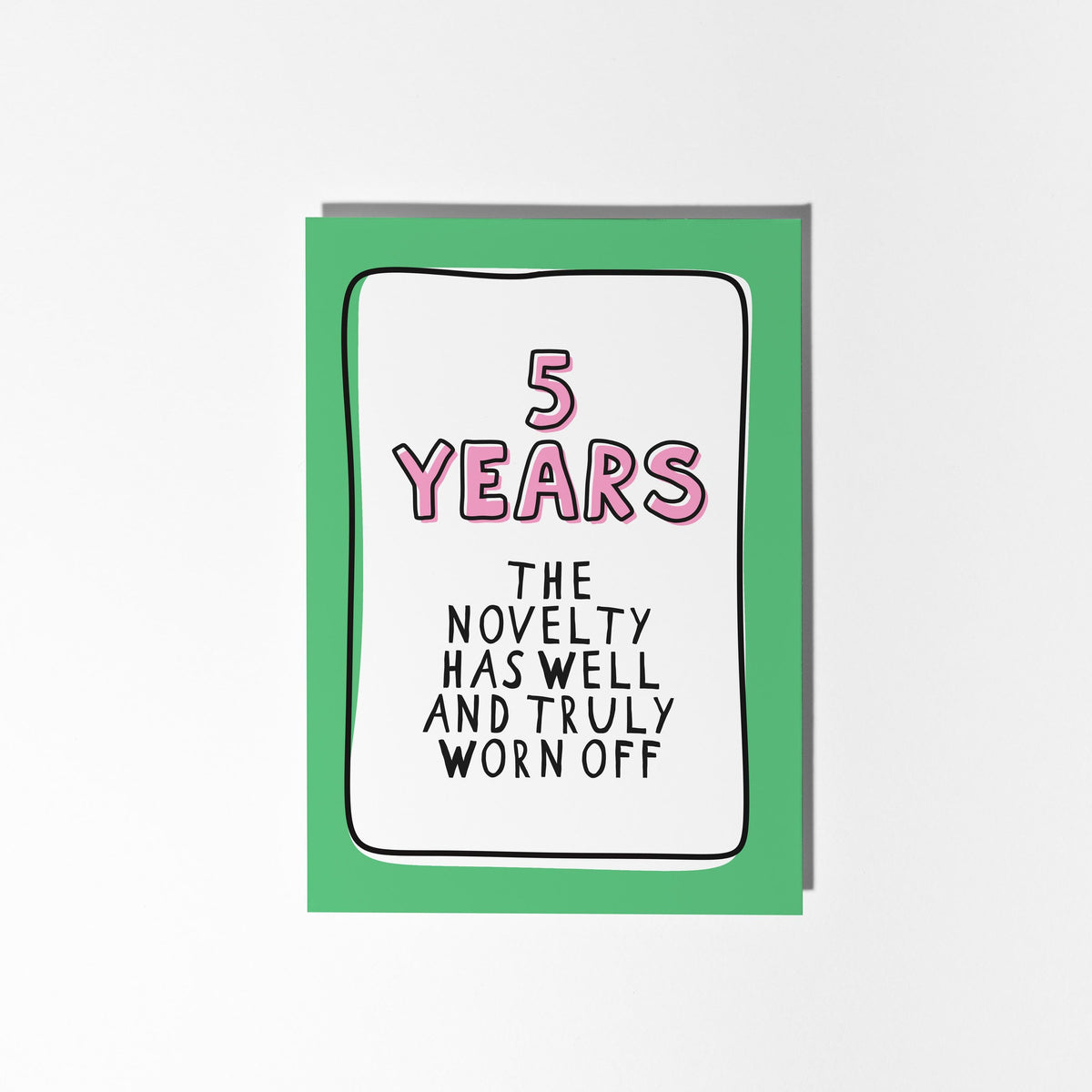 5th Anniversary Card, Funny 5 Year Anniversary Card, Fifth Anniversary Card, Card for Husband Wife Partner, Funny Couple Card - PulpKo