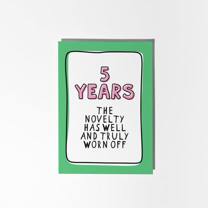 5th Anniversary Card, Funny 5 Year Anniversary Card, Fifth Anniversary Card, Card for Husband Wife Partner, Funny Couple Card - PulpKo