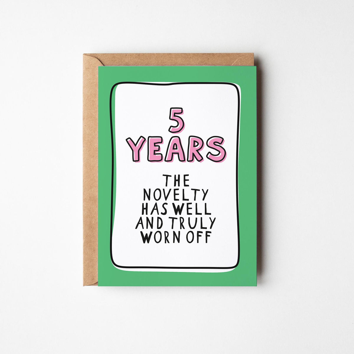 5th Anniversary Card, Funny 5 Year Anniversary Card, Fifth Anniversary Card, Card for Husband Wife Partner, Funny Couple Card - PulpKo