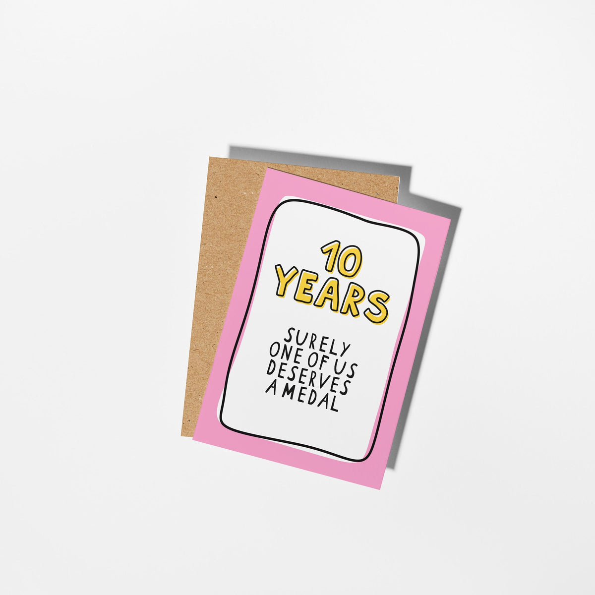 10th Anniversary Card, Funny 10 Year Anniversary Card, Tenth Anniversary Card, Card for Husband Wife Partner, Funny Couple Card - PulpKo