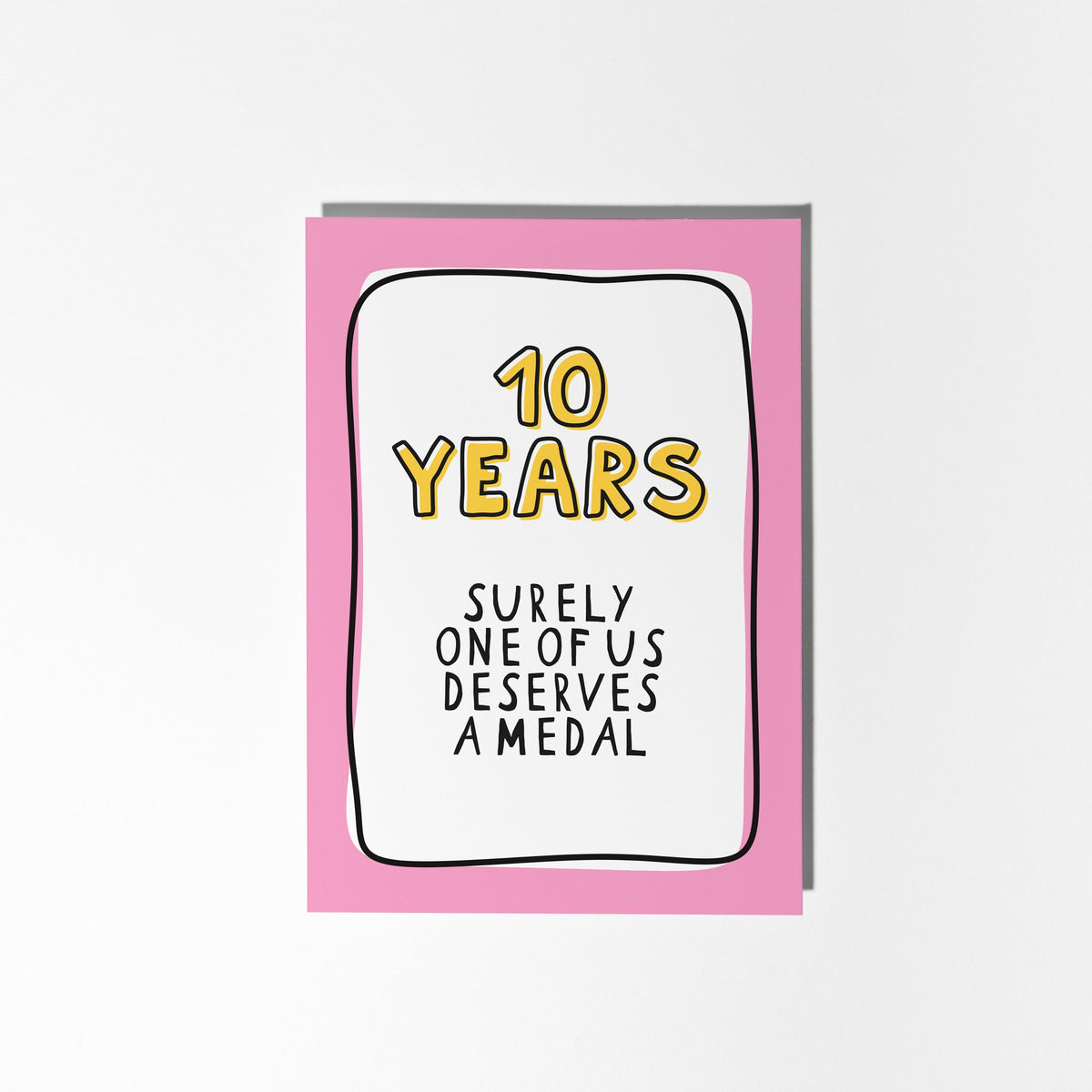 10th Anniversary Card, Funny 10 Year Anniversary Card, Tenth Anniversary Card, Card for Husband Wife Partner, Funny Couple Card - PulpKo
