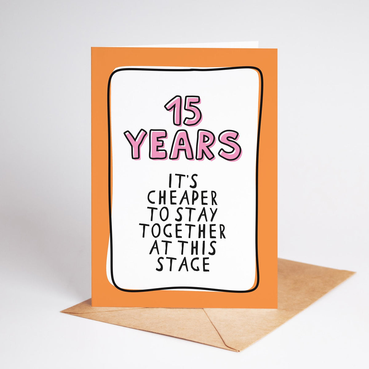 15th Anniversary Card, Funny 15 Year Anniversary Card, Fifteenth Anniversary Card, Card for Husband Wife Partner, Funny Couple Card - PulpKo