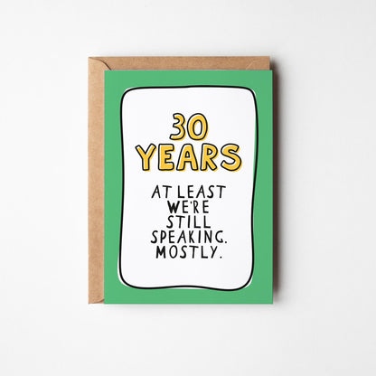 30th Anniversary Card, Funny 30 Year Anniversary Card, 30 Years Together Card, Pearl Wedding Anniversary, Card for Husband Wife Partner - PulpKo