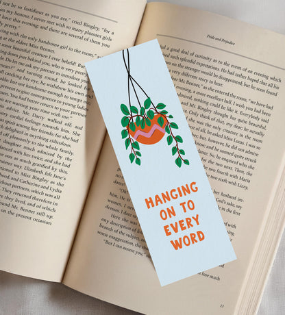 Hanging Plant Bookmark, Botanical Bookmark, Plant Lover Gift, Book Lover Gift, Illustrated Bookmark - PulpKo