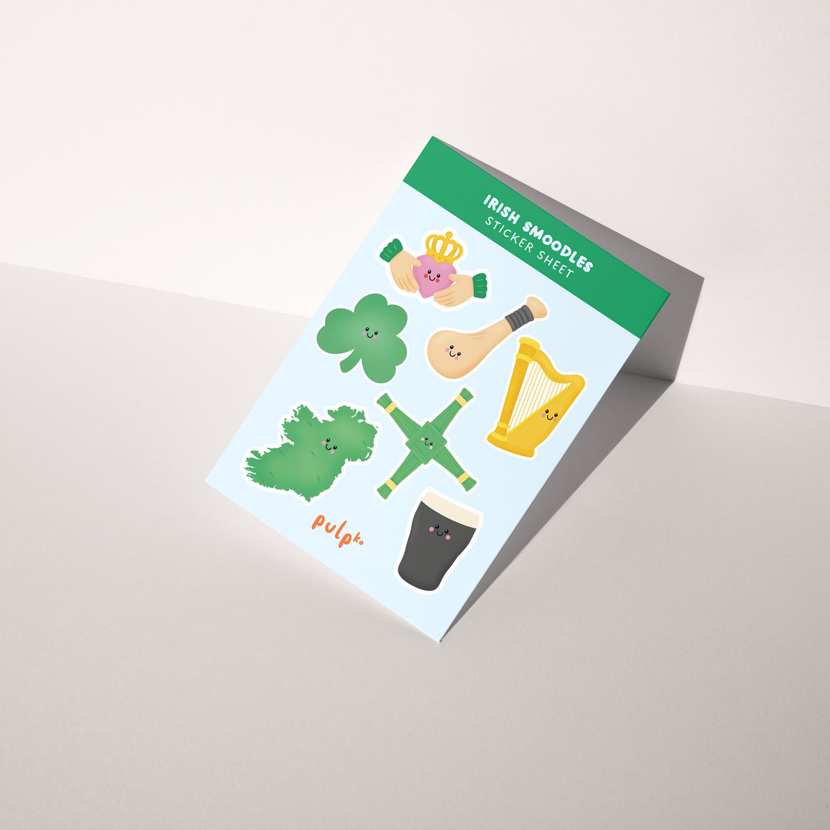 Irish Sticker Sheet, Ireland Stickers, Shamrock, Claddagh, Harp, Guinness Inspired Stickers, Irish Gift - PulpKo