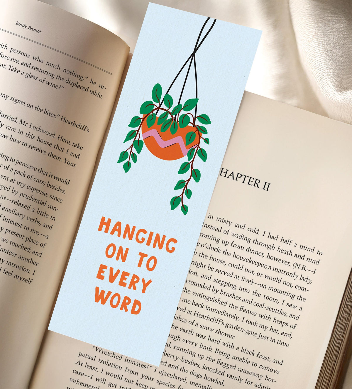 Hanging Plant Bookmark, Botanical Bookmark, Plant Lover Gift, Book Lover Gift, Illustrated Bookmark - PulpKo