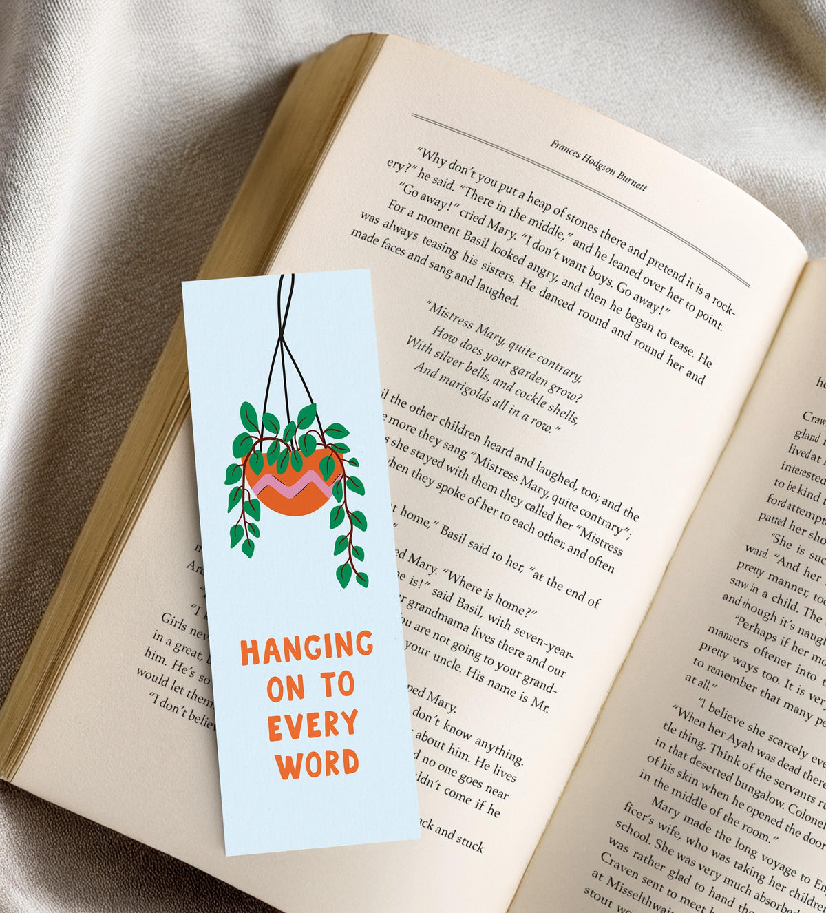Hanging Plant Bookmark, Botanical Bookmark, Plant Lover Gift, Book Lover Gift, Illustrated Bookmark - PulpKo